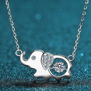 Certified 1/2 ct. t.w. Moissanite Diamond Elephant Necklace NEW